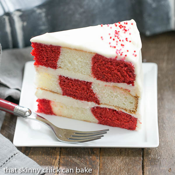 Red Velvet Checkerboard Cake