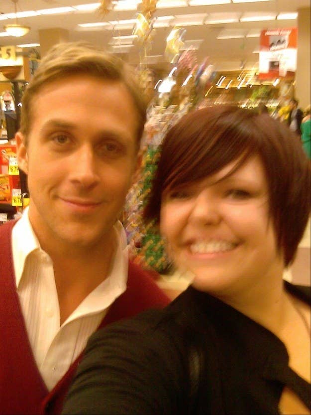 a blurry selfie of ryan gosling in a supermarket