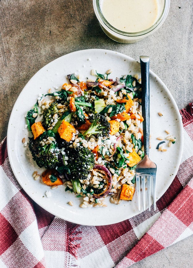 Autumn Vegetable Grain Salad With Cider Mustard Vinaigrette