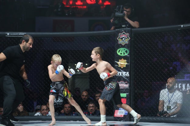 Also, each match involved one of Kadyrov's sons. Ten-year-old Akhmat Kadyrov knocked out his opponent in 14 seconds. Kadyrov's 9-year-old son Zelimkhan won a fight by judges' decision, and 8-year-old Adam also won.