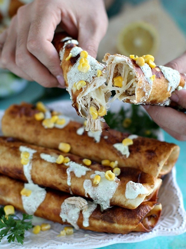 BBQ Chicken Taquitos With Sweet Corn