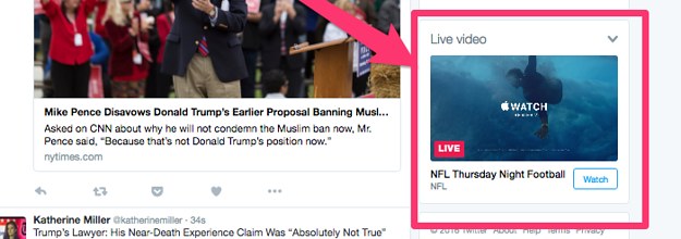 Twitter Adds Autoplay Video Module To Home Tab For Live NFL Streams