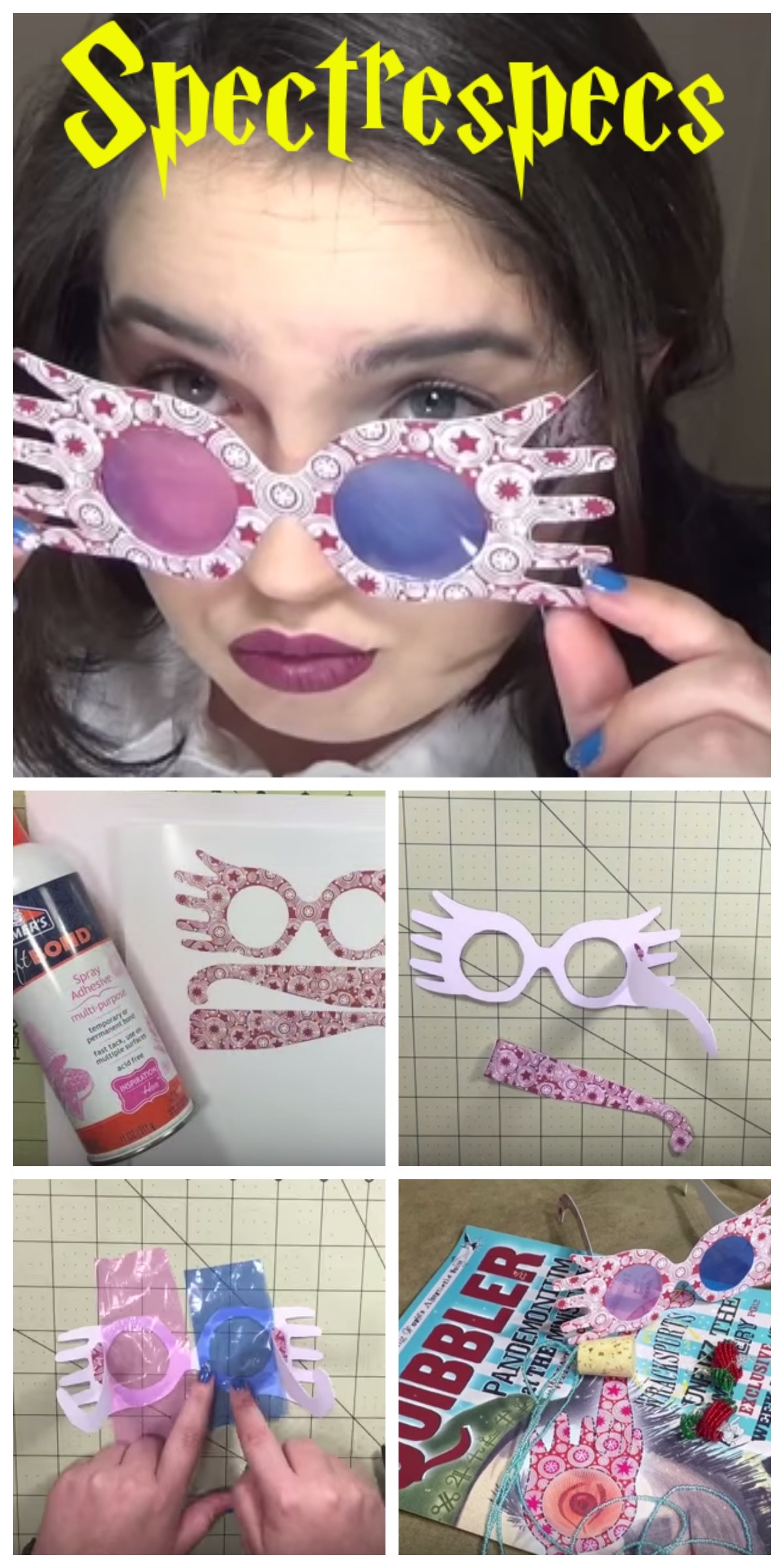 Now you can spot all those annoying Wrackspurts with your handy dandy Spectrespecs! For even more fun at the end of the video this crafty witch shows you how to make your very own Quibbler as well!