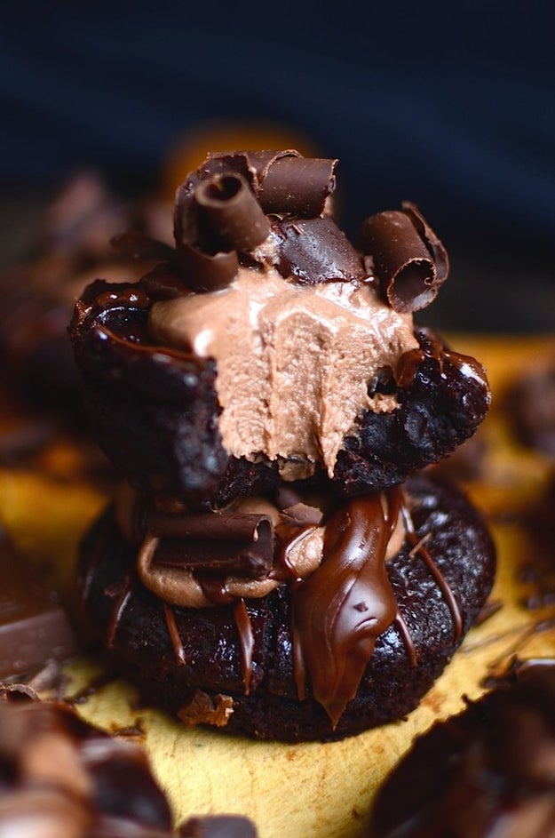 Nutella Cheesecake Mousse Brownie Bites