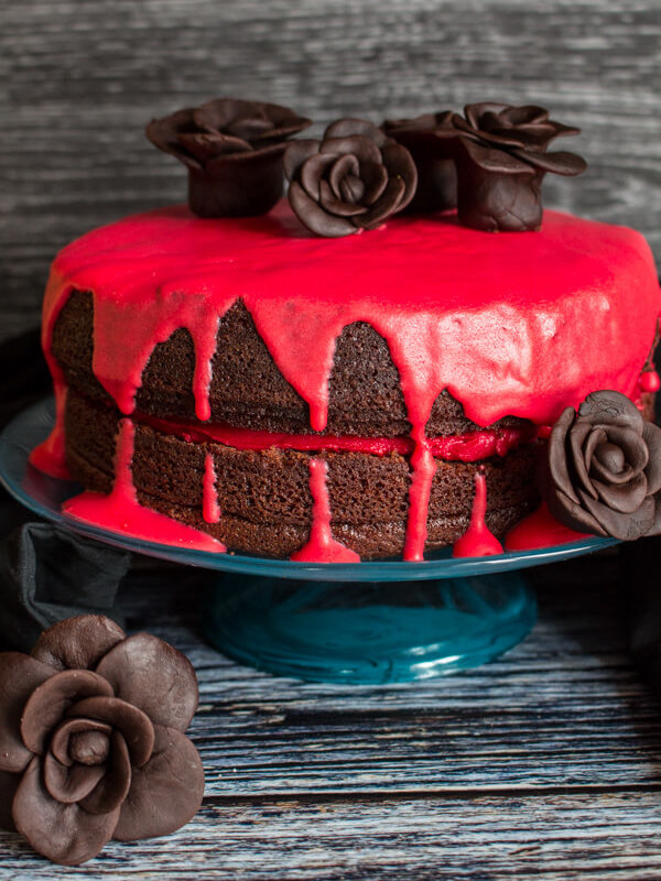 Bloody Good Double Chocolate Halloween Cake