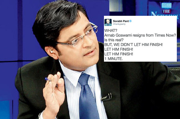 Twitter Is Celebrating Arnab Goswami's Resignation From Times Now