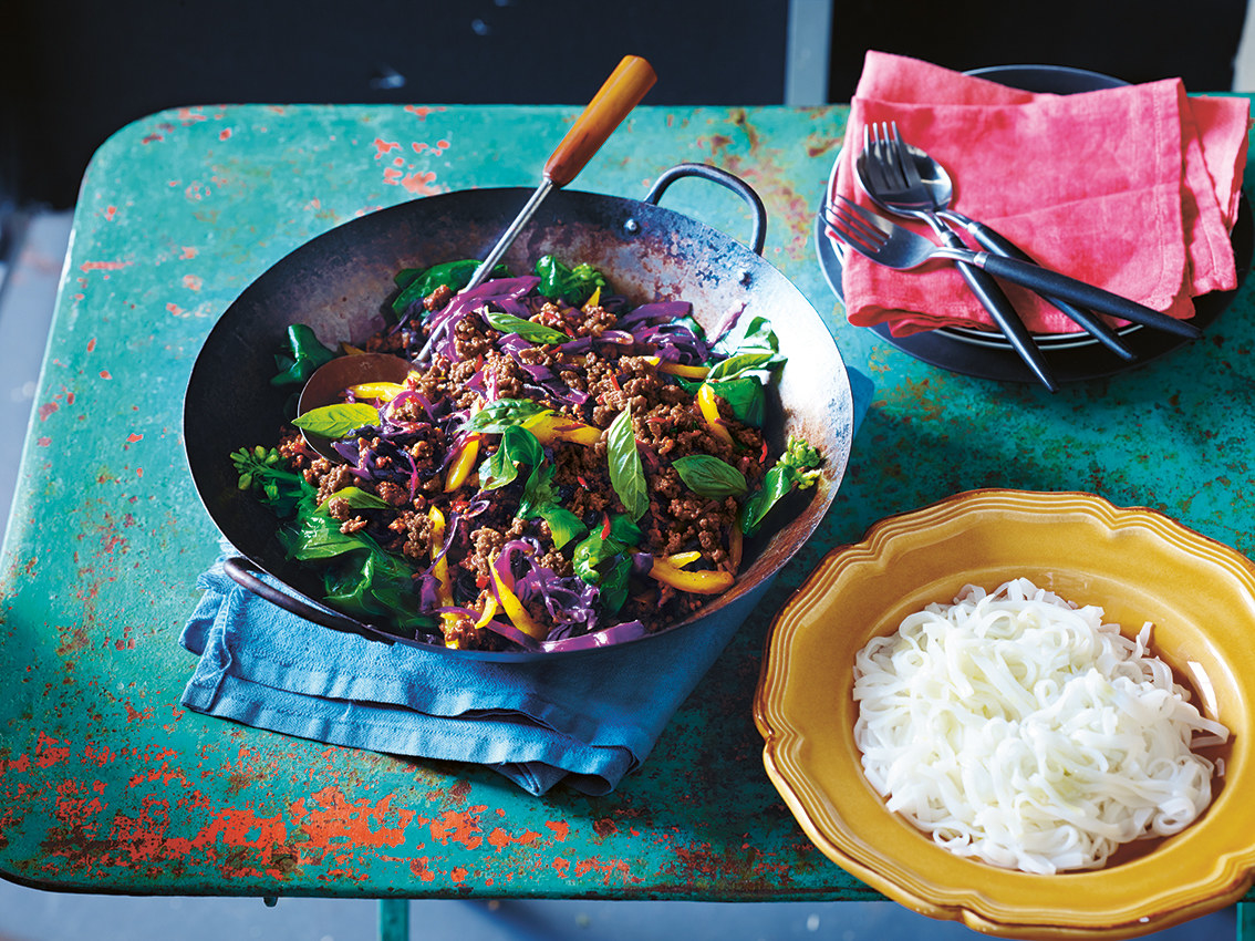 Throw whatever veggies you have in the fridge into this simple stir-fry. Recipe here.