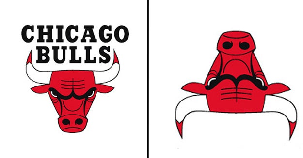El logo de los Toros de Chicago al revés es un robot muy concentrado leyendo.