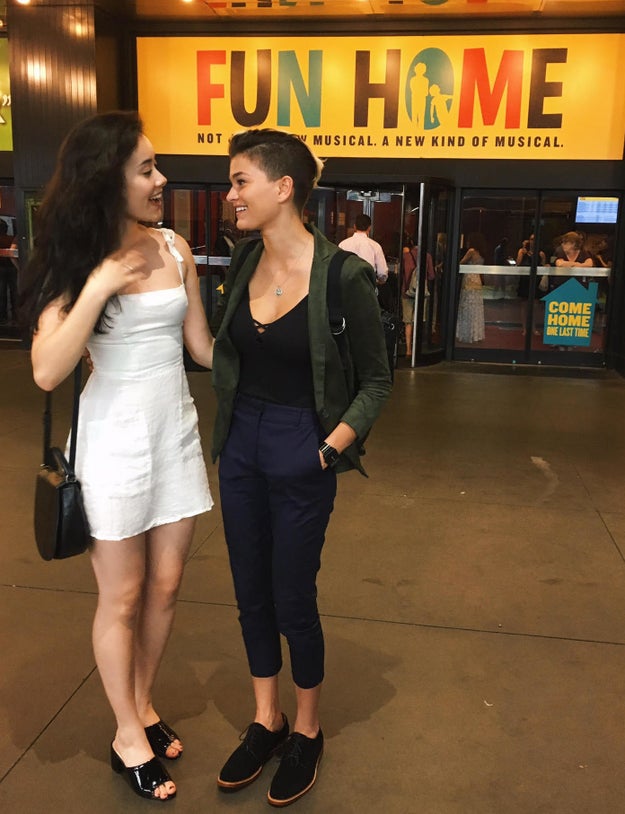 BuzzFeed News has identified the couple as 22-year-old Laura Hetherington and her girlfriend, 20-year-old Giovanna "Jo" Barba. They're Fordham University students who attended the protest "as a means of catharsis and support on a communal level," Hetherington said.