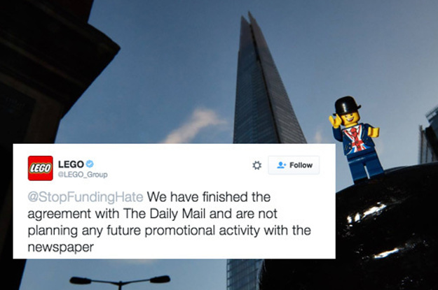 Sky stribet botanist Lego Won't Advertise With The Daily Mail "In The Foreseeable Future"