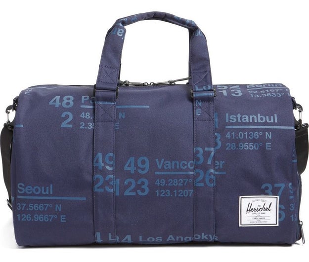 A sturdy, chic duffel bag to help you pack light (and avoid paying extra money for checked bags).
