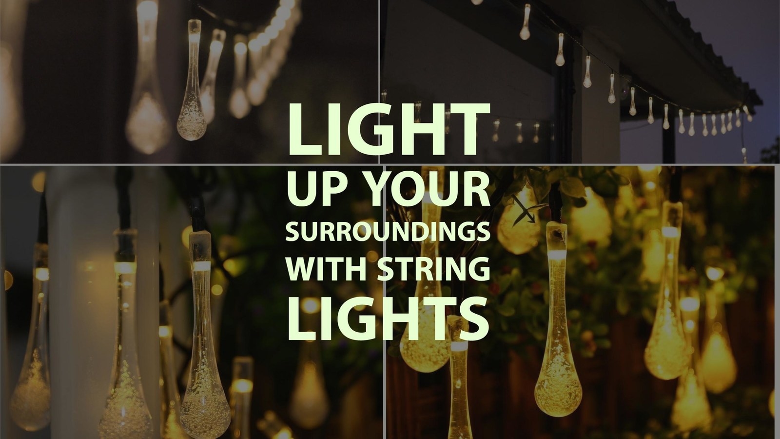 Another important thing you need to consider for preparing an outdoor dinner is lighting decorations for both the table and the surroundings.Centerpieces lighting:Candles on the table or jars with candles inside hung above the tableMood lighting for surroundings:String lights wrapped around tree trunks or hung around fence, patio or deck.