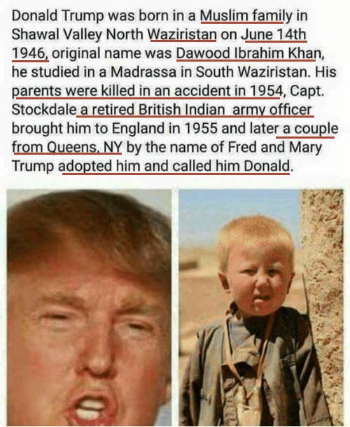 There S A Huge Hoax That Donald Trump Was Secretly Born In Pakistan