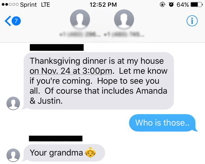 A Grandma Accidentally Texted A Teen About Her Thanksgiving Plans And ...