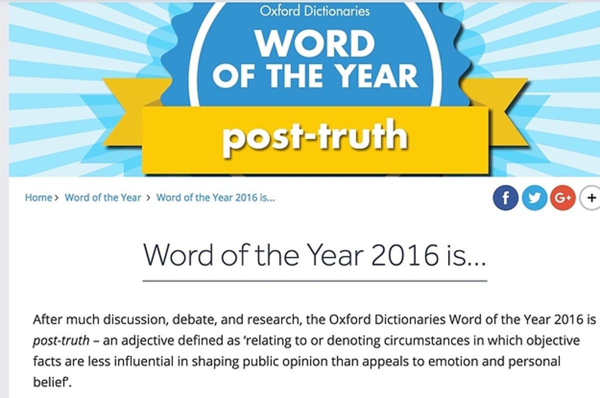 オックスフォード辞典が16年の言葉を発表 選ばれたのは Post Truth