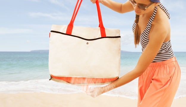 A tote that's perfect for all those tropical travels, because it'll never get sand stuck inside it.