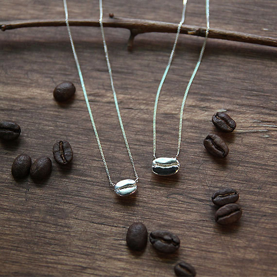 A coffee bean necklace to keep close to your heart.