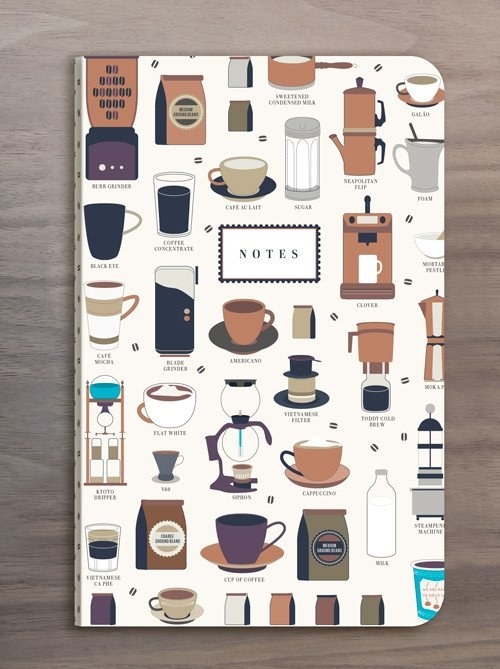 A coffee notebook in which coffee stains are actually acceptable.