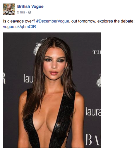 Cleavage is dead, according to Vogue, as soft bras and side boobs take over