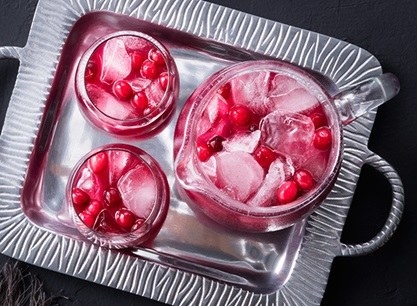 Servings:8Total Time:2 hoursActive Time:10 minutesIngredients2 cups fresh cranberries (plus extra for garnish)1 cup sugar1 cup water1 (750-mL) bottle fruity red wine1 cup fresh orange juice1/2 cup brandy (optional)Steps1. Place cranberries, water, and sugar in medium saucepan and bring to a boil. Reduce heat to low; simmer 5–6 minutes or until cranberries burst. Strain mixture, using back of spoon to squeeze out juice; discard solids.2. Transfer juice to a large pitcher; stir in wine, juice, and brandy. Chill 2 hours. Serve over ice; garnish with cranberries.For a kid friendly drink: Replace the liquor with fruit punch