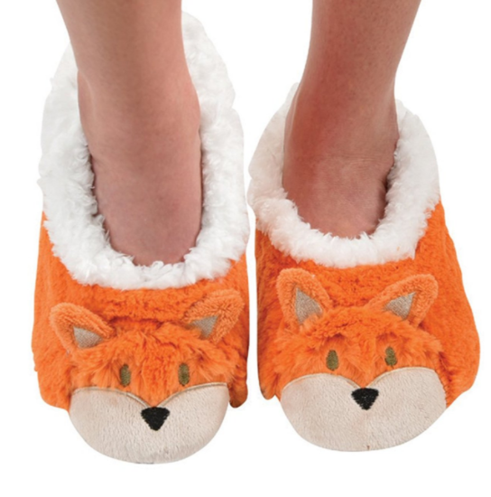 Cozy slipper socks that turn your feet into foxes.