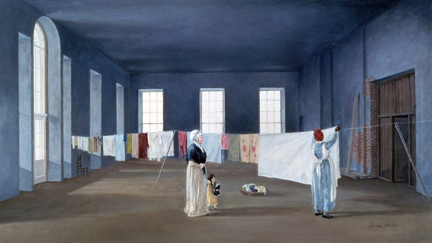 It wasn't totally finished when John and Abigail Adams moved in on Nov. 1, 1800, so Abigail hung her laundry to dry in the East Room.