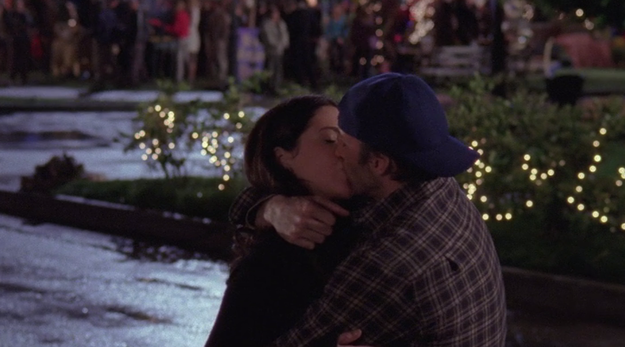 Lorelai thanks Luke for throwing the party and they share a kiss. So, we assume they get back together.