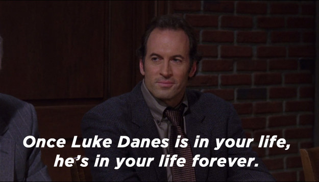 Meanwhile, in order to help gain custody of April, Luke asks Lorelai to write a character reference for him. It’s emotional, to say the least.