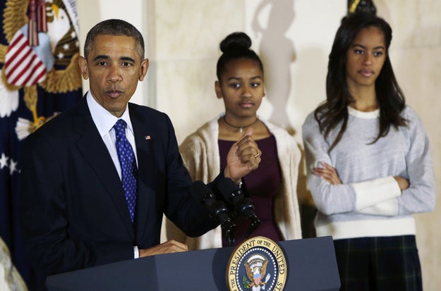 Every Thanksgiving, Americans gather with friends and family to celebrate a tradition as old as time: Watching the Obama girls get embarrassed by their dad's lame jokes.