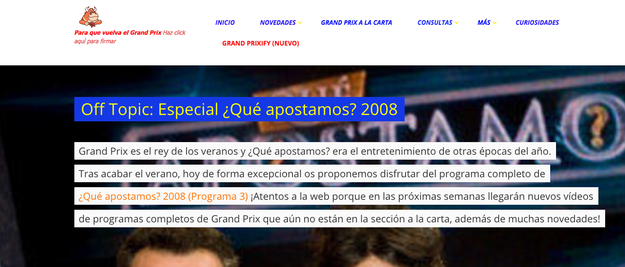 De todos modos, lo mejor que dejó el concurso es la página web dedicada al programa.
