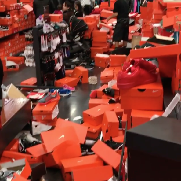 nike store black friday store destoroyed