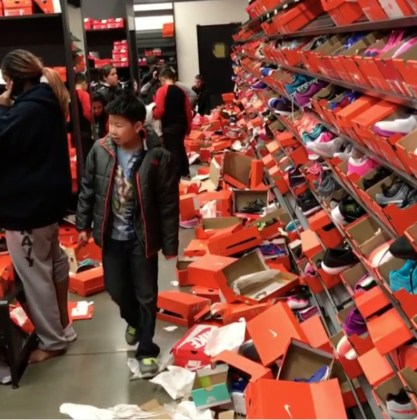 nike store trashed