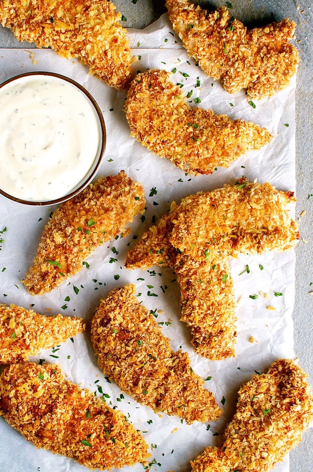 Truly Golden Crunchy Baked Chicken Tenders