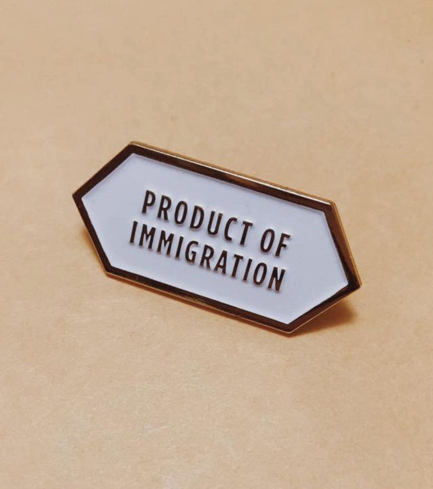Amber Vittoria "Product of Immigration" Pin, $10