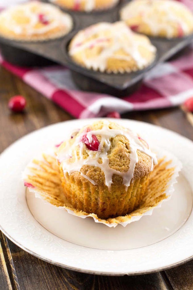 Whole Wheat Cranberry Cream Cheese Muffins
