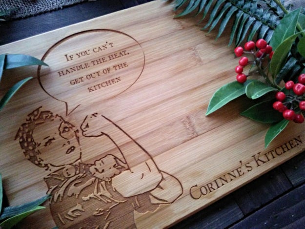 BungalowBoo Rosie the Riveter Personalized Cutting Board, $17+