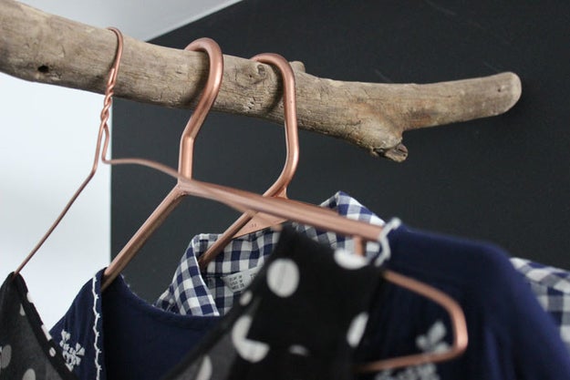 Make a simple statement with a couple of copper hangers.