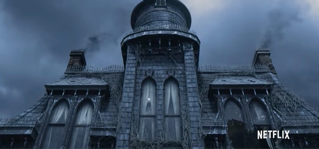 We see the tremendous, dilapidated home of the one and only Count Olaf.