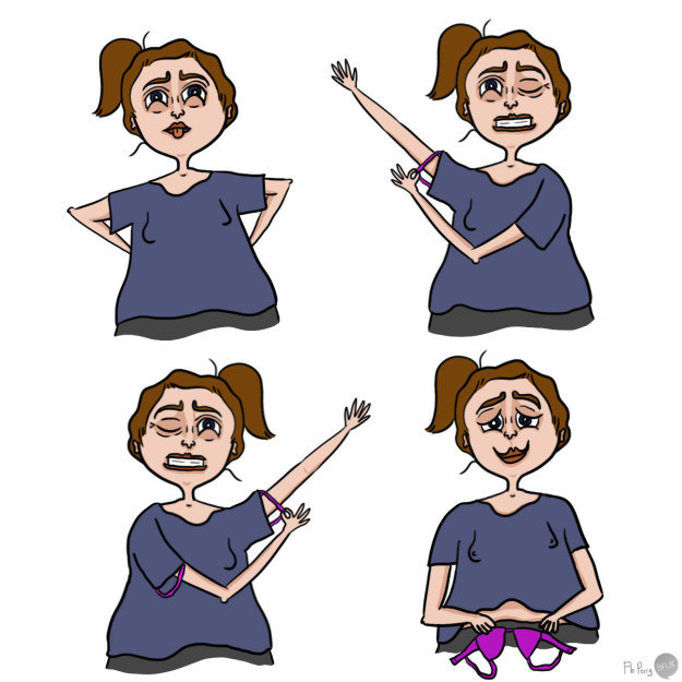 8. Tirar seu sutiã sem remover sua blusa, ou sair do sofá.