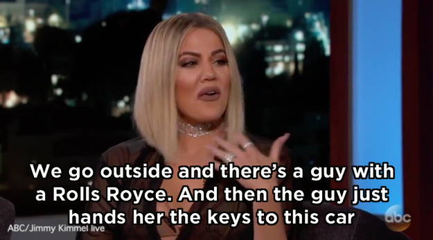 Khloé began by revealing that "some guy" who was "some sort of Prince" gave Kendall the car.