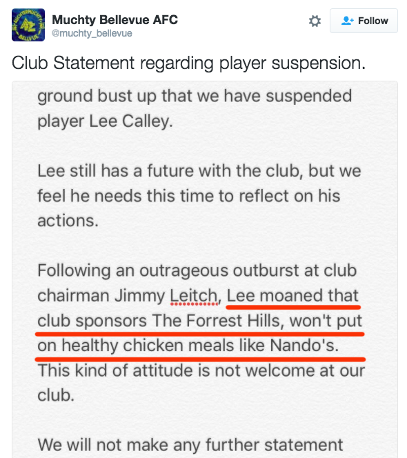 "Why were you fired, Lee?" *Lee stares at ground in silence.* "Was it Nando's again, Lee?" *A single tear falls down Lee's cheek.* "Oh, Lee."