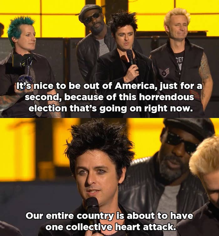 See Green Day Blast Donald Trump at MTV EMAs