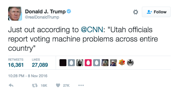 Non, il n'y a pas eu des problèmes sur les machines à voter «à travers tous les États-Unis».