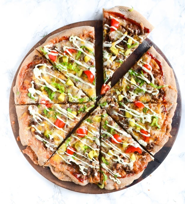 Bacon Cheeseburger Pizza With Dill Pickle Aioli