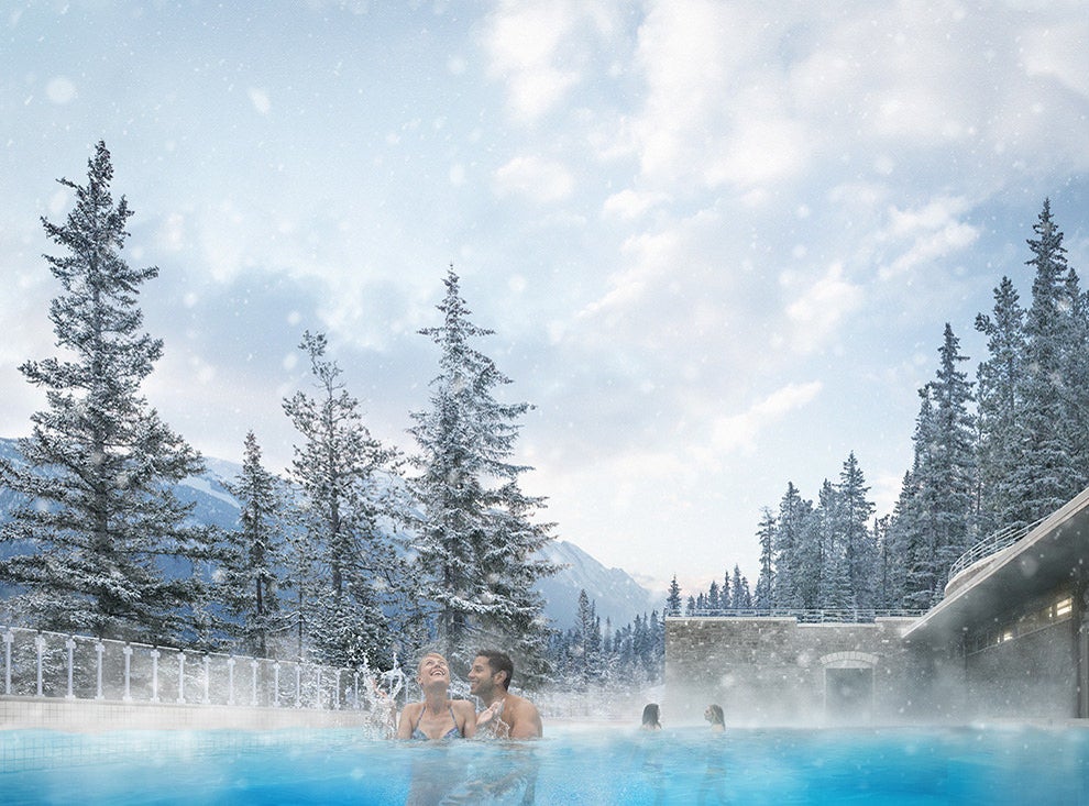 Cozy up in the Banff hot springs.