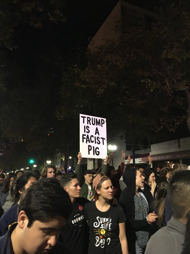 Oakland police estimated about 50 people in the downtown area and another 300 on the freeways at one time, Officer John O’Reilly told BuzzFeed News.