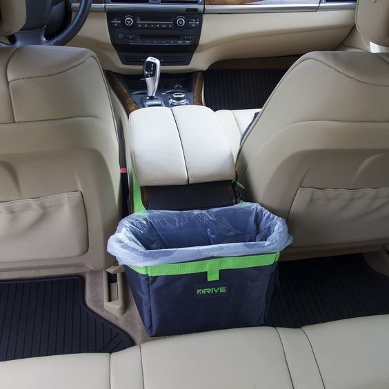 Avoid litter and mess in your car with a trash can for the kiddos to throw away their garbage