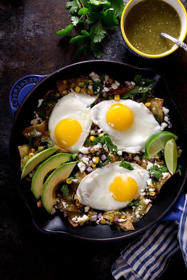 Baked Chilaquiles Verdes with Tomatillo Salsa