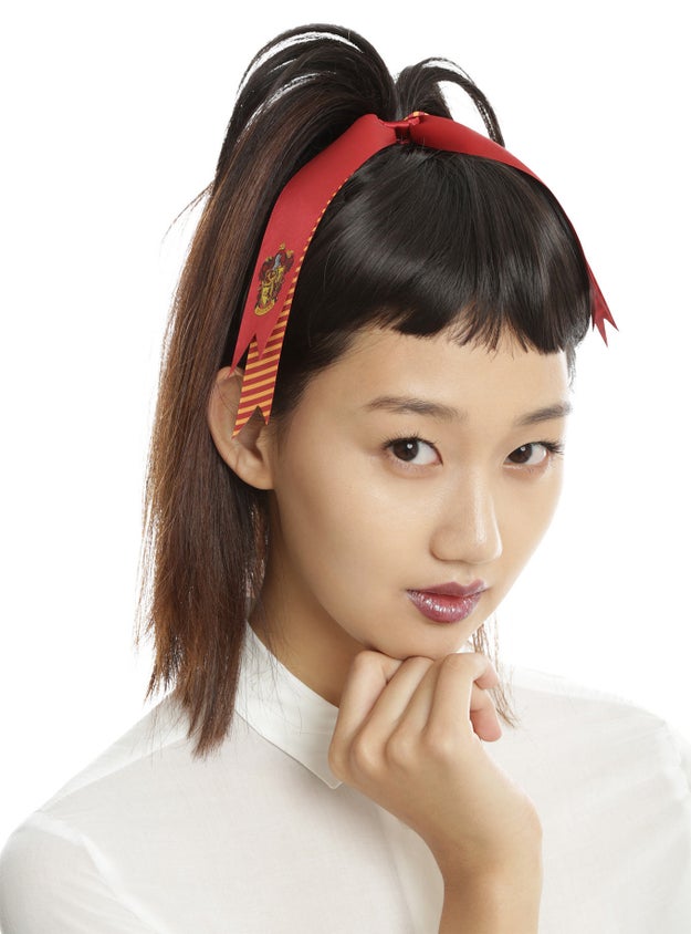 Practice your best "Go, go, Gryffindor!" with this cheer ribbon ponytail holder.