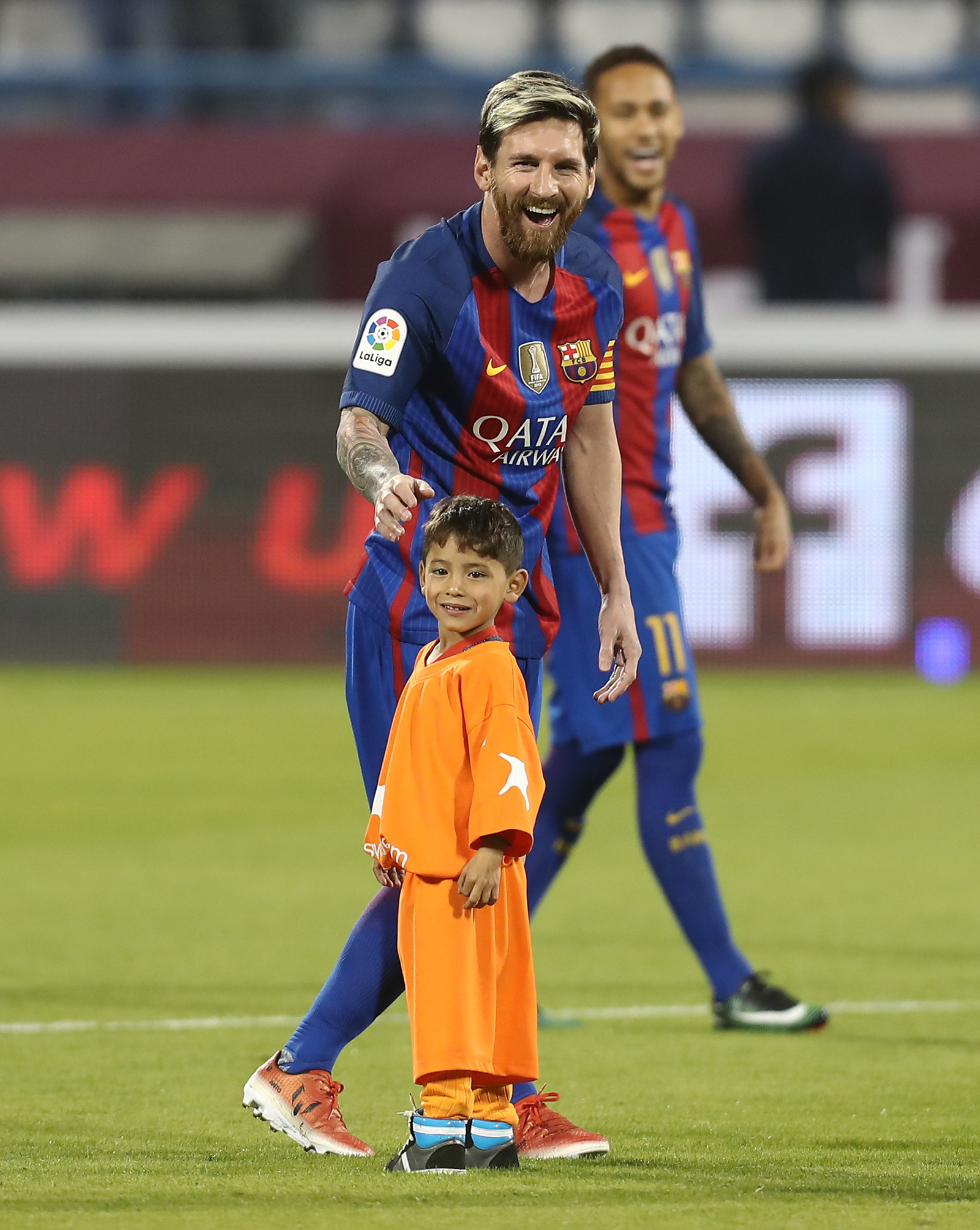 Look At How Happy The Boy Who Made A Messi Plastic Bag Shirt Is